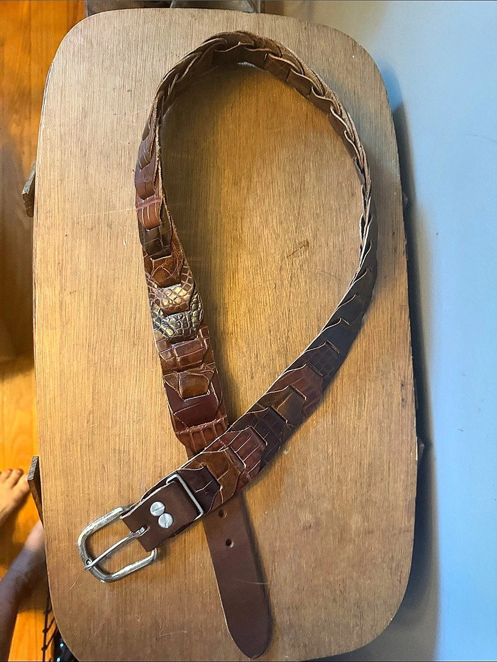 Artisan Genuine Alligator Patchwork Leather Belt Size 34 to 36